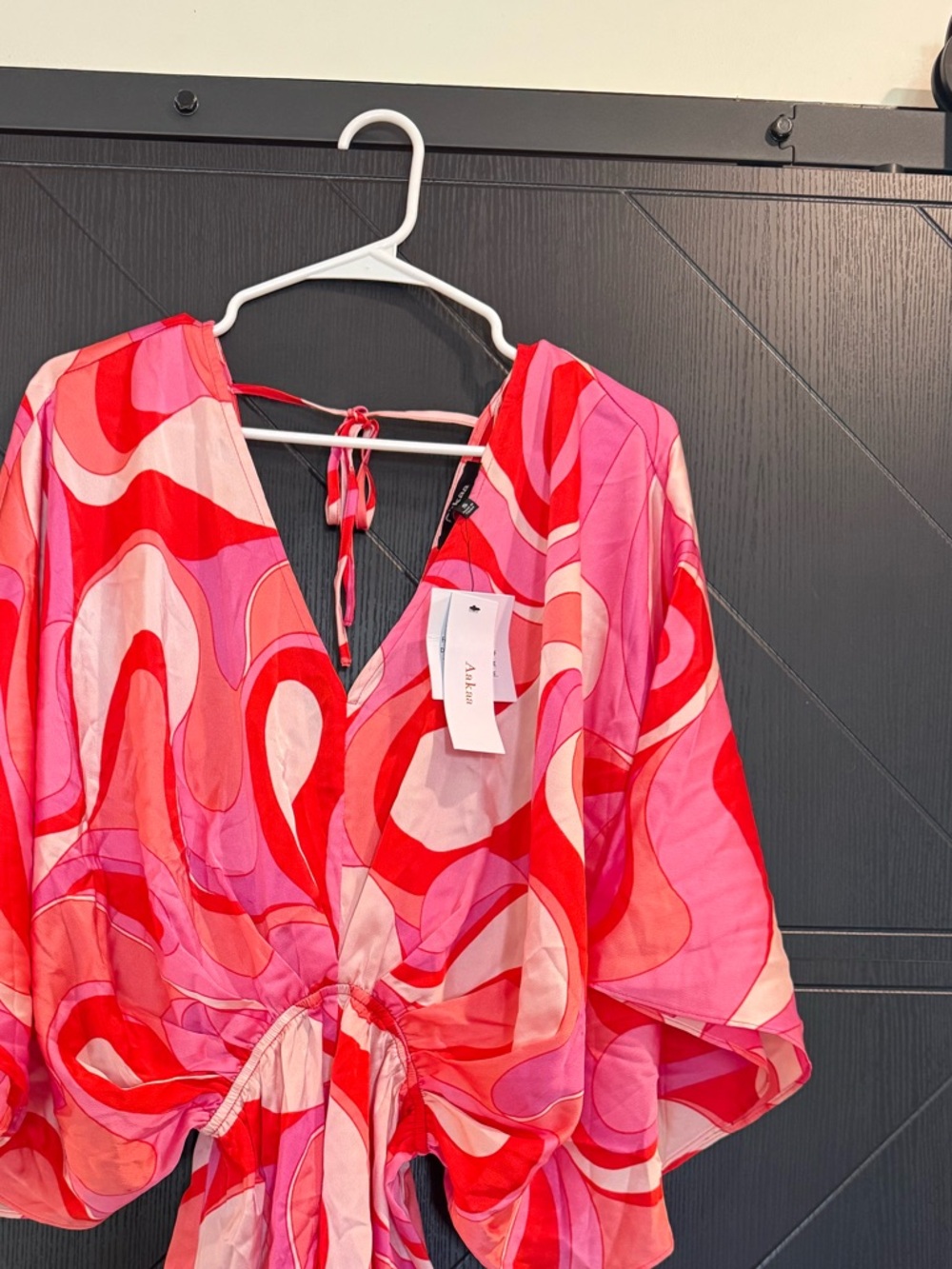 Aakaa Vibrant Pink & Red Abstract Romper Size Small